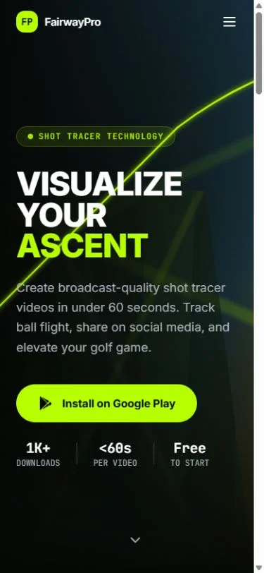 Actual FairwayPro mobile website